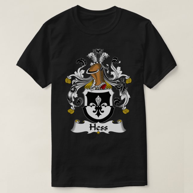 Hess Coat of Arms Familienwappen T-Shirt (Design vorne)