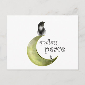 Hessaniata - Katze auf dem Mond Postkarte