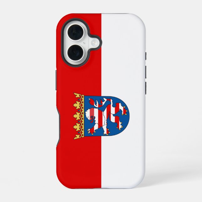 Hesse-Flagge iPhone 16 Hülle (Rückseite)