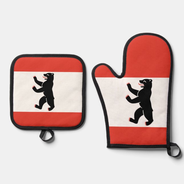 HesseFlagge der Berliner Tote Tag Ofenhandschuh & Topflappen-Set (Vorderseite)