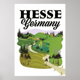 Hessen Deutschland Reiseplakat Poster