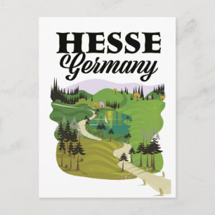 Hessen Deutschland Reiseplakat Postkarte