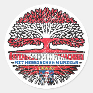 Hessen Hessisch Österreichisch Baum Runder Aufkleber