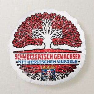 Hessen Hessisch Schweizer Schweiz Baum Wurzel Rundes Kissen