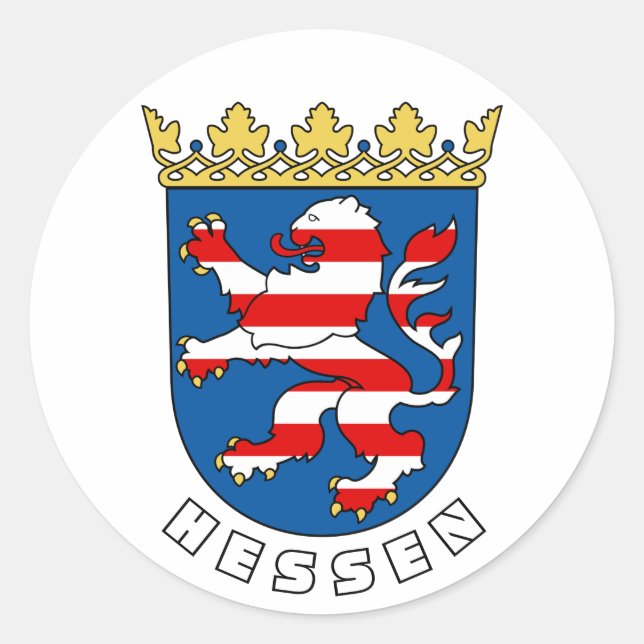 Hessische Wappen (Deutschland) Runder Aufkleber (Vorderseite)