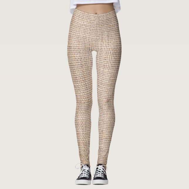 Hessischer Sacktuch, gewebter Texturhintergrund. Leggings (Vorderseite)