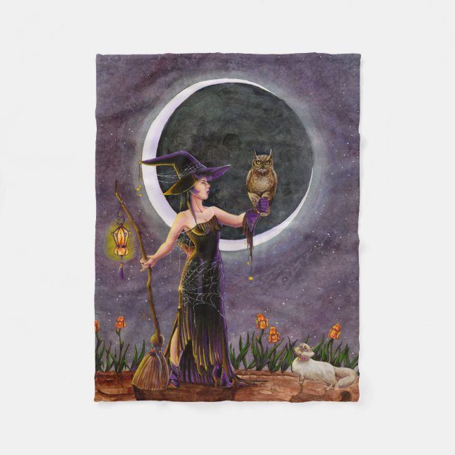 Hester und die Eulen-Fleece-Decke Fleecedecke (Vorderseite)