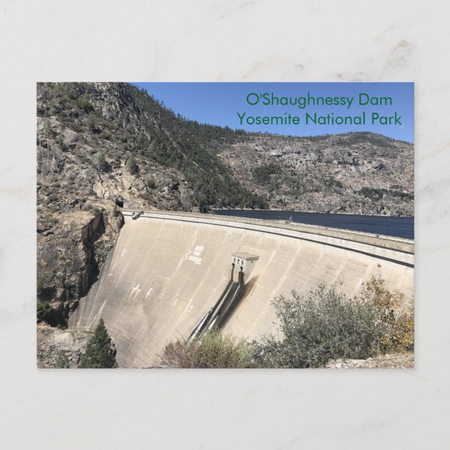 Hetch Hetchy's O'Shaughnessy Dam in Yosemite Postkarte (Vorderseite)