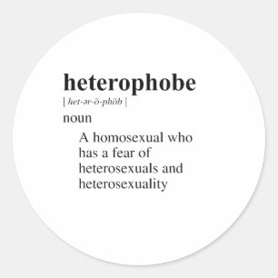 HETEROPHOBIE RUNDER AUFKLEBER