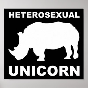 Heterosexuelle Einhorn Rhinoceros Witziges Posterz Poster