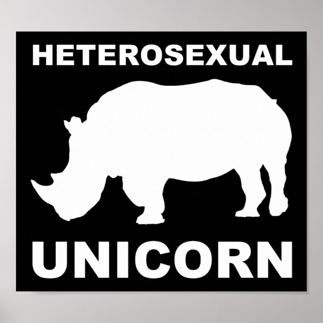Heterosexuelle Einhorn Rhinoceros Witziges Posterz Poster (Vorne)