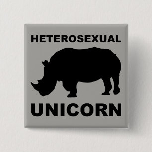Heterosexuelles Einhorn Rhinoceros Button Abzeiche