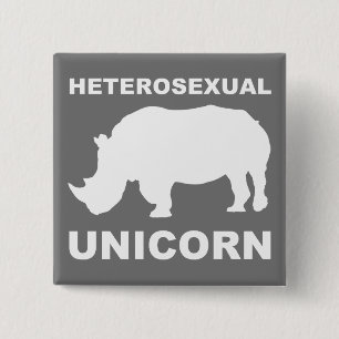 Heterosexuelles Einhorn Rhinoceros Button Abzeiche