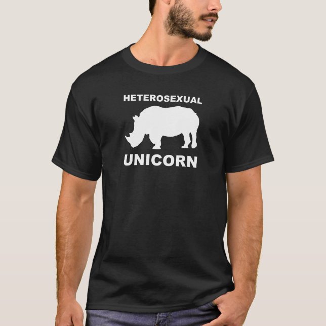 Heterosexuelles Einhorn Rhinoceros Funny T - Shirt (Vorderseite)