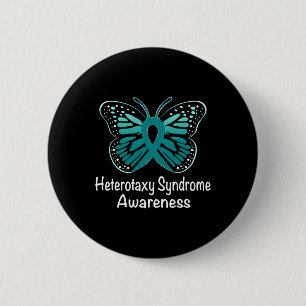 Heterotaxy Syndrome Awareness Warrior Support Aqua Button