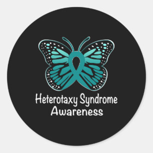 Heterotaxy Syndrome Awareness Warrior Support Aqua Runder Aufkleber