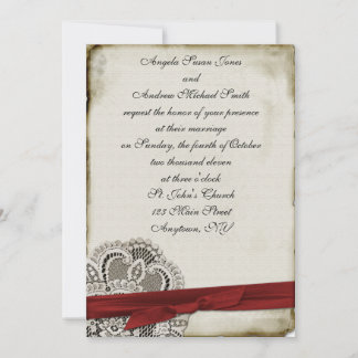 Hether Vintag Lace Red Einladung