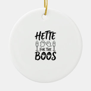 Hette für die Boos Halloween-Geisterparty-Shirt-De Keramik Ornament