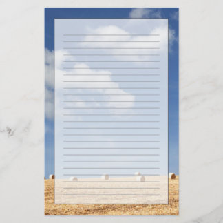 Heu-Ballen auf Feld Briefpapier