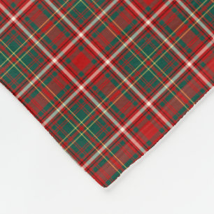 Heu-Clanroter, grüner und weißer Tartan Fleecedecke