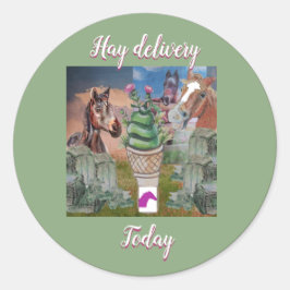 Heu heute runder aufkleber