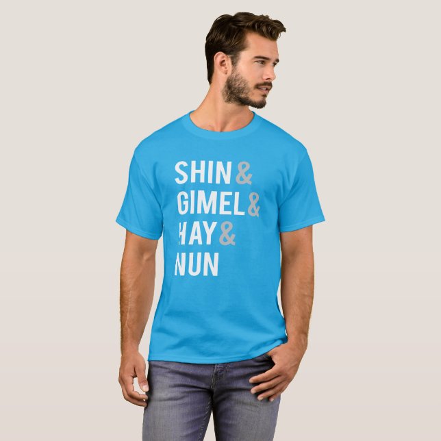 Heu-Nonne Chanukkas Driedel Shin Gimel T-Shirt (Vorne ganz)