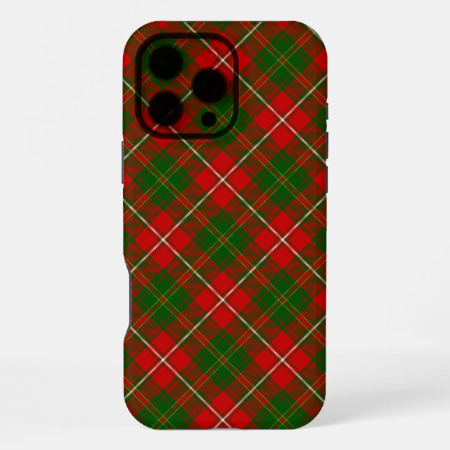 Heu-Tartan rot grün kariert iPhone Hülle (Rückseite)
