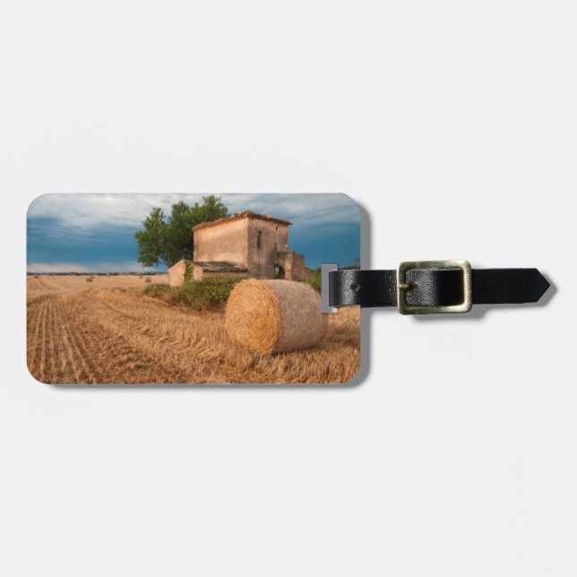 Heuballen auf Provence-Gebiet Gepäckanhänger (Vorderseite horizontal)
