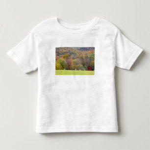 Heuballen und -Herbstlaub, auf einem Bauernhof Kleinkind T-shirt
