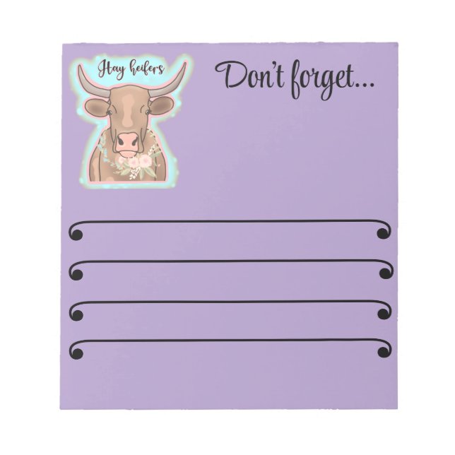 Heuhirten Notizblock (Vorderseite)