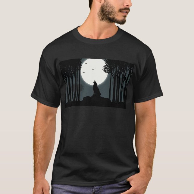 Heulen am Mond T-Shirt (Vorderseite)