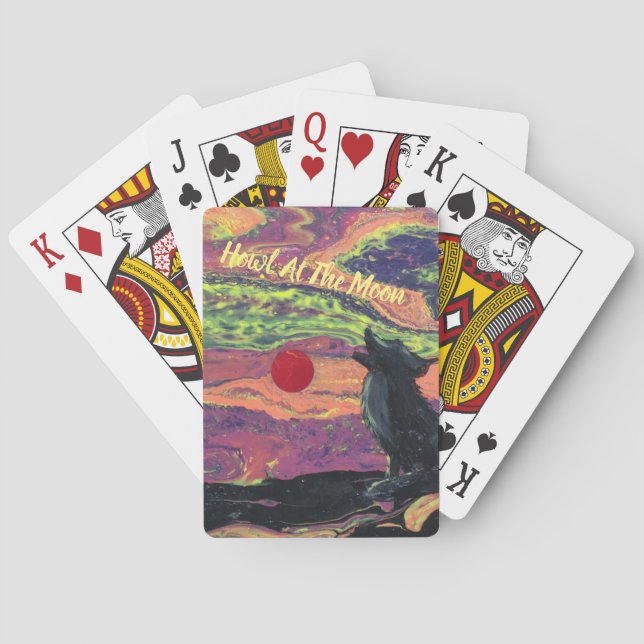 Heulen an den Mond-Karten Spielkarten (Rückseite)