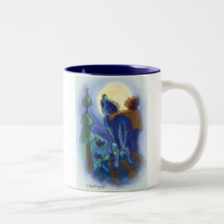 Heulen mit der Wolf-Tasse Zweifarbige Tasse