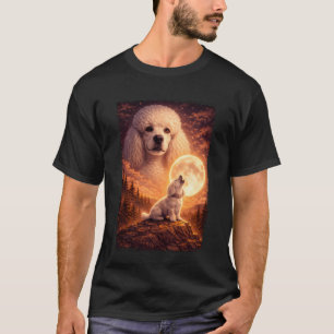 Heulend zum Mond Vintage Mystischer Pudel Hund T-Shirt