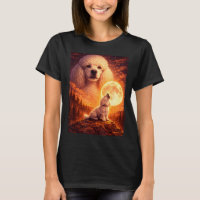 Heulend zum Mond vintage mystischer Pudel Hund