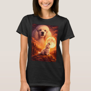 Heulend zum Mond vintage mystischer Pudel Hund T-Shirt