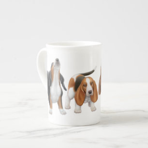 Heulendachshund-Jagdhund-Knochen-China-Tasse Prozellantasse