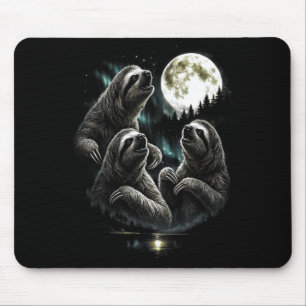 Heulende 3 Faultier Mond Vintage Retro-Stil lustig Mousepad