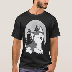 Heulende sibirische Husky-Welpen Hund 1 T-Shirt