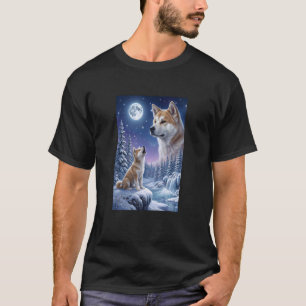 Heulender Akita Hund Mond Meme Tier T-Shirt