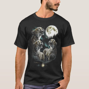 Heulender Gepard 3 zum Mond im Vintage-Retro-Stil T-Shirt