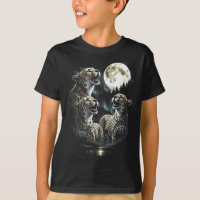 Heulender Gepard 3 zum Mond im Vintage-Retro-Stil