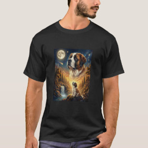 Heulender Hund zum Mond Meme Tier Hund Sankt Bernh T-Shirt