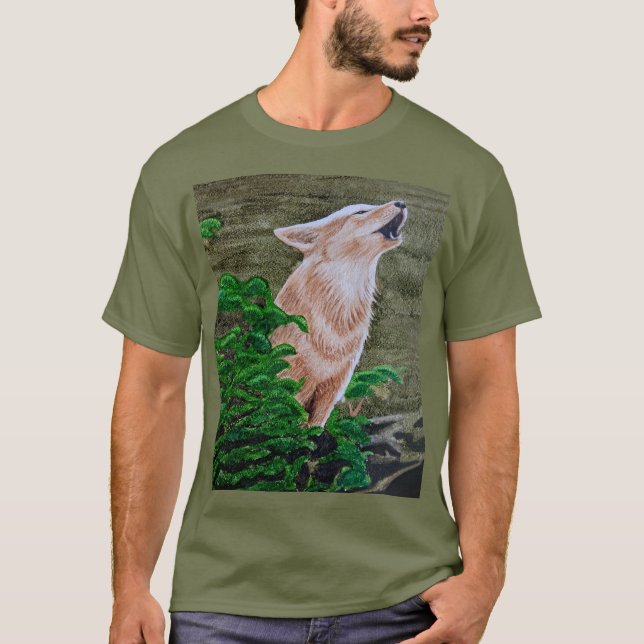 Heulender Kojote   T-Shirt (Vorderseite)