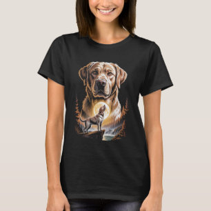 Heulender Labrador Retriever Mondbegluster Wald La T-Shirt