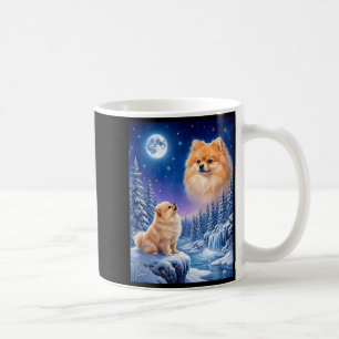 Heulender Mond Meme Tier Hund Pomeranian Kaffeetasse