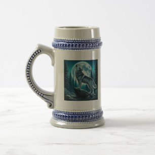 Heulender Wolf Bierglas