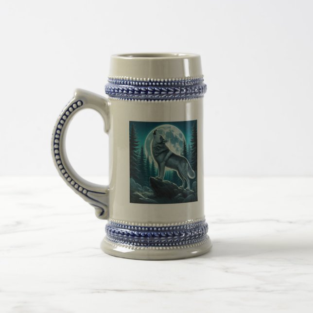 Heulender Wolf Bierglas (Links)