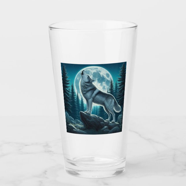 Heulender Wolf Glas (Vorderseite)