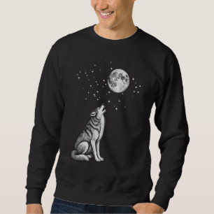 Heulender Wolf Himmlische Nacht Sweatshirt